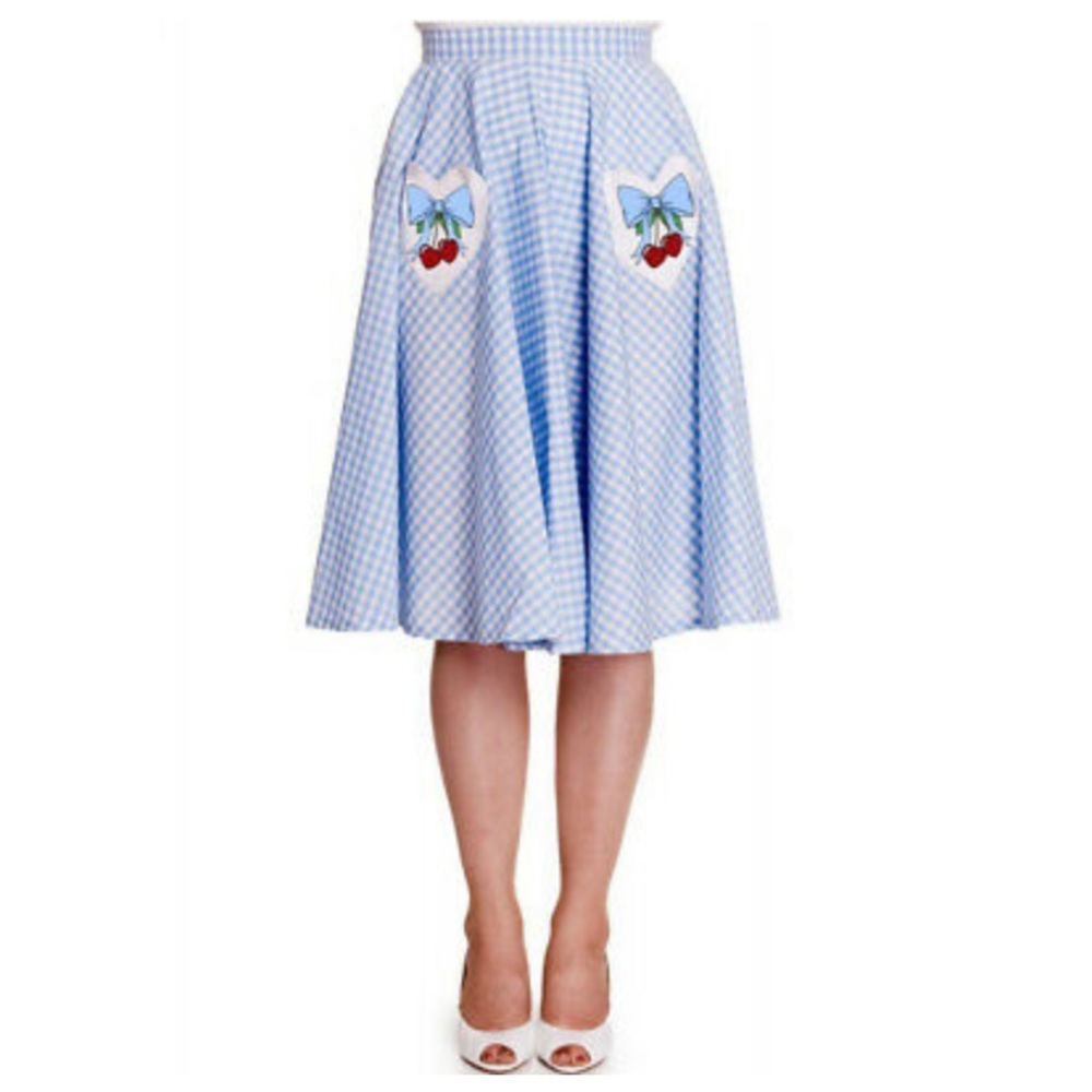 Hell Bunny gingham cherry pin up skirt
